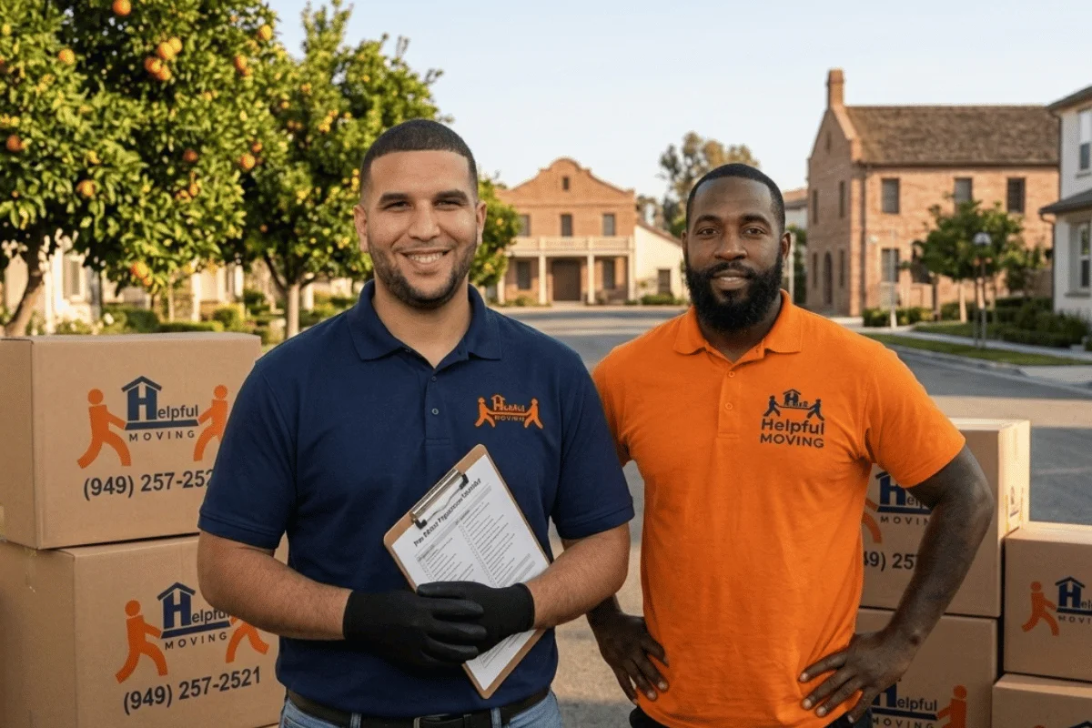 Helpful Moving crew performing an insurance pack-out — protective packing and inventory in Orange County CA