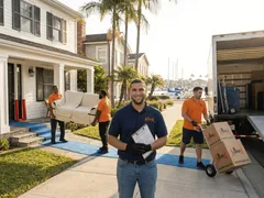Helpful Moving white-glove crew on a luxury moving job in Newport Beach, CA